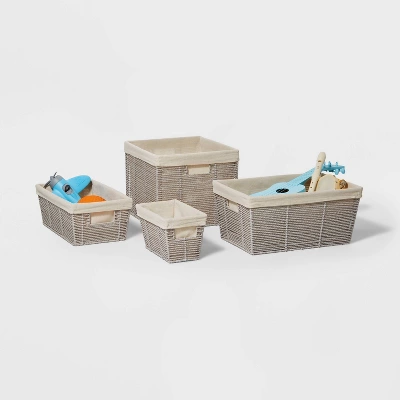 10.25" X 6" X 6" Small Woven Twisted Paper Rope Tapered Basket Gray - Brightroom™ 4 10.25" X 6" X 6" Small Woven Twisted Paper Rope Tapered Basket Gray - Brightroom™ - Image 4