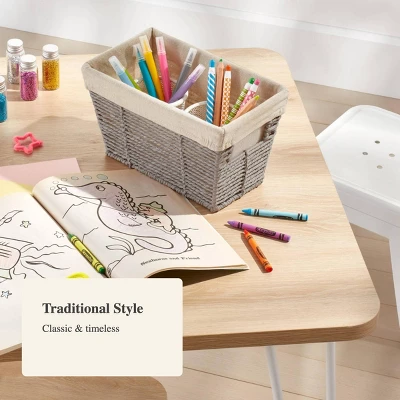 10.25" X 6" X 6" Small Woven Twisted Paper Rope Tapered Basket Gray - Brightroom™ 3 10.25" X 6" X 6" Small Woven Twisted Paper Rope Tapered Basket Gray - Brightroom™ - Image 3