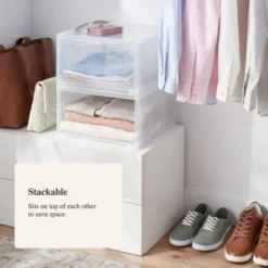 Stackable Large Bin Front Opening Clear - Brightroom™: Transparent Utility Storage, 19 Volume, Stackable -Brightroom Sales Store GUEST 09f1c98f 252d 41a1 b5d1 c8454577430d