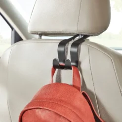 2pk Car Hooks Black - Brightroom™: Universal Steel Storage For Bags & Purses, Matte Black, No Assembly Required