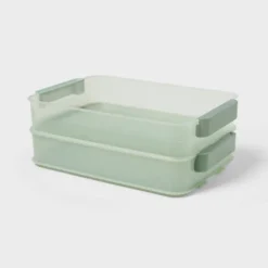 Click In Place 6.7qt Shallow Plastic Storage Bin For Home And Office Organization Green Tint - Brightroom™ 5 Click In Place 6.7qt Shallow Plastic Storage Bin For Home And Office Organization Green Tint - Brightroom™ -Brightroom Sales Store GUEST 0caad6ca 5578 45f1 91e5 d6f474204774