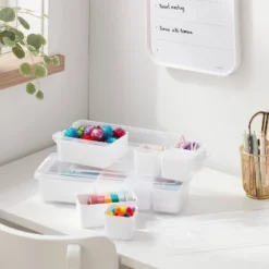 2.5L 2pk Sort It Storage Containers With 6 Shallow Cups - Brightroom™