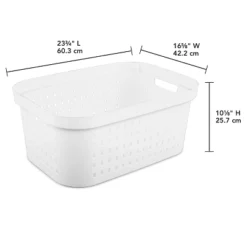 1.5bu Rectangle Modern Laundry Basket - Brightroom™: White Plastic Clothes Basket With Built-In Handles, Medium Size -Brightroom Sales Store GUEST 139dbc74 c30a 4b9b 9d81 d46fe8160b69