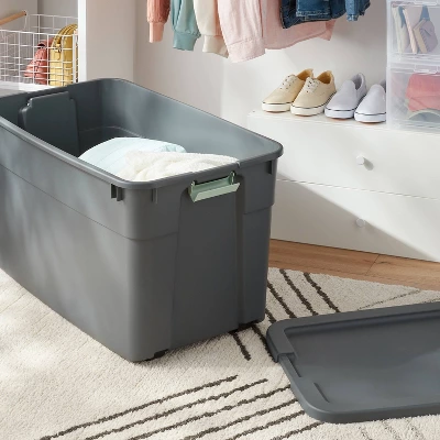 45gal Latching Storage Tote - Brightroom™: Portable Plastic Container With Lid, Universal Storage, Gray, 45 Gallon Capacity 1 45gal Latching Storage Tote - Brightroom™: Portable Plastic Container With Lid, Universal Storage, Gray, 45 Gallon Capacity