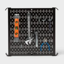 16" Square Metal Pegboard - Brightroom™: Wall & Garage Storage Organizer, Carbon Steel, Black, 100 Lb Capacity -Brightroom Sales Store GUEST 18317b39 7a8a 4c50 8218 5ba6f930281c