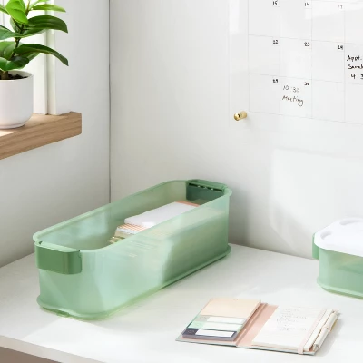 Click In Place 4.5qt Slim Plastic Storage Bin For Home And Office Organization - Brightroom™ 1 Click In Place 4.5qt Slim Plastic Storage Bin For Home And Office Organization - Brightroom™