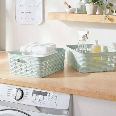 2pk Wave Medium Decorative Basket Mint Green - Brightroom™ 1 2pk Wave Medium Decorative Basket Mint Green - Brightroom™