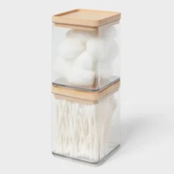 Extra Small Clear Canister With Bamboo Lid 2pk - Brightroom™ 5 Extra Small Clear Canister With Bamboo Lid 2pk - Brightroom™ -Brightroom Sales Store GUEST 29c43741 9f61 4a61 97ff cdce5bf96f80