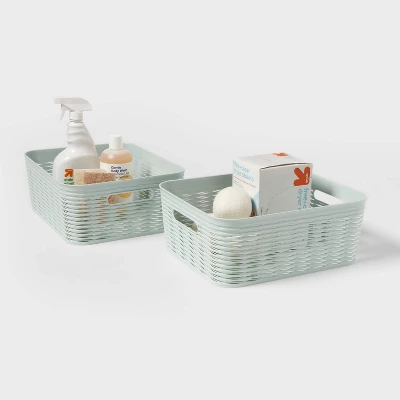 2pk Wave Medium Decorative Basket Mint Green - Brightroom™ 3 2pk Wave Medium Decorative Basket Mint Green - Brightroom™ - Image 3