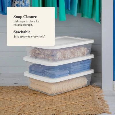 28qt Clear Under Bed Storage Box White - Brightroom™ 3 28qt Clear Under Bed Storage Box White - Brightroom™ - Image 3