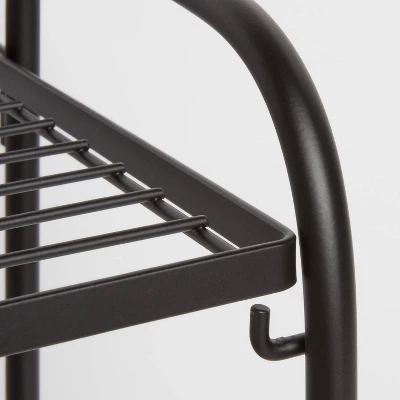Folding 3 Shelves Black - Brightroom™ 2 Folding 3 Shelves Black - Brightroom™ - Image 2