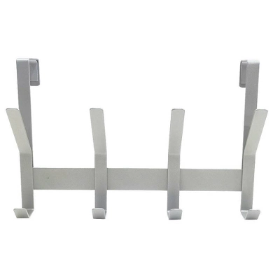 Heavy Duty Over The Door 4 Hooks Rail Matte Gray - Brightroom™ 1 Heavy Duty Over The Door 4 Hooks Rail Matte Gray - Brightroom™