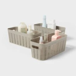 3pk Wave Half Medium Decorative Basket Gray - Brightroom™ -Brightroom Sales Store GUEST 3a36570f 5fbc 4bdd bd76 74e2f890a24a