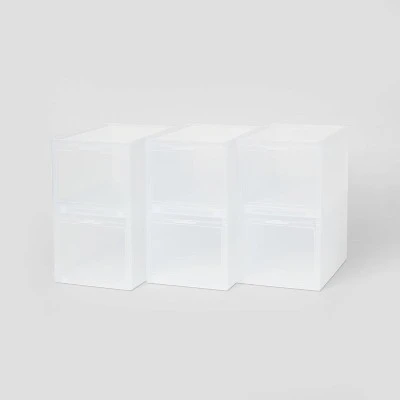 Small Stackable Bins Front Opening Clear Plastic - Brightroom™ 5 Small Stackable Bins Front Opening Clear Plastic - Brightroom™ - Image 5