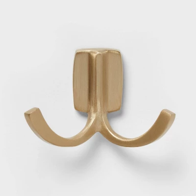 Modern Octopus Double Hook Gold - Brightroom™: Cast Aluminum Towel Hook, Gold Plated Decorative Bathroom Accessory 2 Modern Octopus Double Hook Gold - Brightroom™: Cast Aluminum Towel Hook, Gold Plated Decorative Bathroom Accessory - Image 2