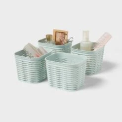 4pk Wave Mini Decorative Basket Mint Green - Brightroom™ -Brightroom Sales Store GUEST 40a61d7e 32c9 42b5 8567 d3d05a3e19be