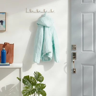 Modern Octopus 5 Hooks Rail Nickel/White - Brightroom™ 1 Modern Octopus 5 Hooks Rail Nickel/White - Brightroom™