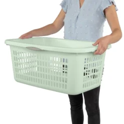 2bu Laundry Basket Green - Brightroom™: Portable Plastic Clothes Organizer With Built-In Handles, 70.4L Capacity 7 2bu Laundry Basket Green - Brightroom™: Portable Plastic Clothes Organizer With Built-In Handles, 70.4L Capacity -Brightroom Sales Store GUEST 419217f6 77d4 416a 95d3 5847774d5d91