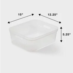 2pk Medium Open Storage Bins Clear - Brightroom™: Plastic Utility Tubs, Portable Universal Storage, 13.2 Volume Capacity -Brightroom Sales Store GUEST 419d1d1c 1fcb 4894 a179 5649851b4eab