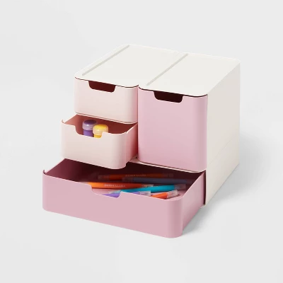 Modular Storage Drawer Set Pink - Brightroom™ 3 Modular Storage Drawer Set Pink - Brightroom™ - Image 3