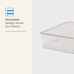 26L Stacking Clear Bin With Lid - Brightroom™: Plastic, Stackable, Universal Storage, 21.53" X 14.92" X 5.9" -Brightroom Sales Store GUEST 45118b5c 8c98 410e 9a14 28f411e5270a