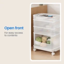 Click In Place 20.7qt Clear Open Front Plastic Storage Bin For Home And Office Organization White Latch - Brightroom™ -Brightroom Sales Store GUEST 47fdb6bb c277 4b44 8c2c c87ffb451fc4