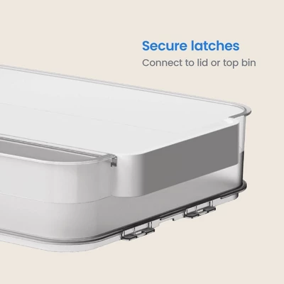 Click In Place 6.7qt Clear Shallow Plastic Storage Bin With White Latch For Home And Office Organization - Brightroom™ 4 Click In Place 6.7qt Clear Shallow Plastic Storage Bin With White Latch For Home And Office Organization - Brightroom™ - Image 4