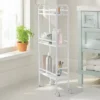 3 Shelf Narrow Metal Storage Cart White - Brightroom™
