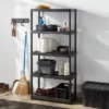 5 Tier Plastic Shelf Unit Black - Brightroom™: Utility Storage Shelving, 5 Open Shelves, 150 Lb Capacity, 73.5" Height