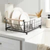 Metal Dish Rack With Powder Coated Finish And Rubber Wood Handles Black - Brightroom™: Freestanding Dish Drying Rack
