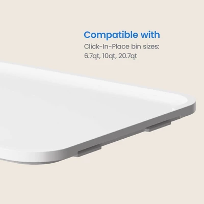 Click In Place Large Lid For Plastic Storage Bins For Home And Office Organization White - Brightroom™ 4 Click In Place Large Lid For Plastic Storage Bins For Home And Office Organization White - Brightroom™ - Image 4