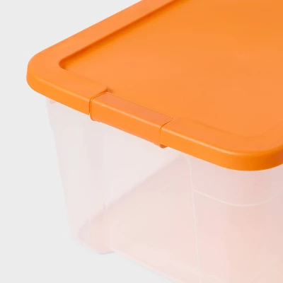 66qt Halloween Clear Latching Storage Box Orange Lid And Latch - Brightroom™ 2 66qt Halloween Clear Latching Storage Box Orange Lid And Latch - Brightroom™ - Image 2