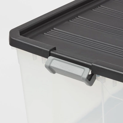 200qt Heavy Duty Latching Clear Storage Box - Brightroom™: Portable Black Utility Bin With Lid, 200qt Capacity 2 200qt Heavy Duty Latching Clear Storage Box - Brightroom™: Portable Black Utility Bin With Lid, 200qt Capacity - Image 2