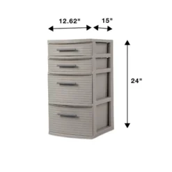 4 Drawer Weave Tower Dark Gray - Brightroom™: Plastic Storage Organizer, Portable Utility Drawers, Universal Storage -Brightroom Sales Store GUEST 59e61d8d 40ff 45b8 b1f4 8e1d9f284647