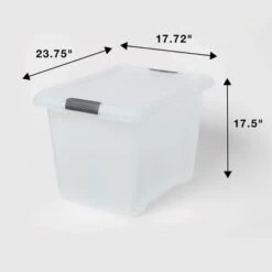Large Frosted Latching Storage Box - Brightroom™: Stackable Clear Tote, 76L Capacity, Polypropylene, Universal Storage -Brightroom Sales Store GUEST 5f3a33cb 8af8 4e67 a7ae b359e83eb08e