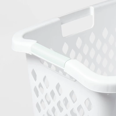 2.1bu Lamper White - Brightroom™: Plastic Clothes Hamper With Built-In Handles, Open-Top, 19.55 Volume Capacity 2 2.1bu Lamper White - Brightroom™: Plastic Clothes Hamper With Built-In Handles, Open-Top, 19.55 Volume Capacity - Image 2