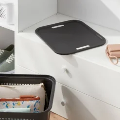 Decorative Plastic Lid Black - Brightroom™: Storage Bin Lid, Universal Placement, Cut-Out Handles, 14.72"x12.52"