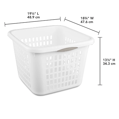 1.5bu Plastic Square Laundry Basket - Brightroom™: Medium White Clothes Hamper With Built-In Handles, Portable Storage 4 1.5bu Plastic Square Laundry Basket - Brightroom™: Medium White Clothes Hamper With Built-In Handles, Portable Storage - Image 4