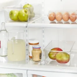 Medium Narrow Fridge And Pantry Organizer Bin - Brightroom™: Clear PETG, Freezer-Safe, Hand Washable
