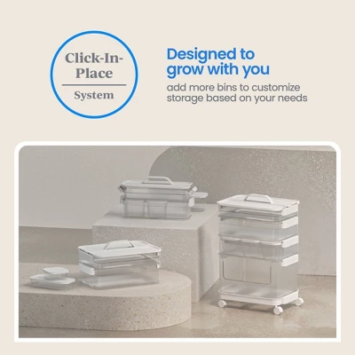 Click In Place Slim Lid For Plastic Storage Bins For Home And Office Organization White - Brightroom™ 6 Click In Place Slim Lid For Plastic Storage Bins For Home And Office Organization White - Brightroom™ - Image 6