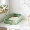 Click In Place 10qt Plastic Storage Bin For Home And Office Organization Green Tint - Brightroom™​
