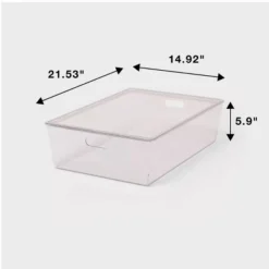 26L Stacking Clear Bin With Lid - Brightroom™: Plastic, Stackable, Universal Storage, 21.53" X 14.92" X 5.9" -Brightroom Sales Store GUEST 85cf5793 f88f 4998 b98c f4704bdf204a