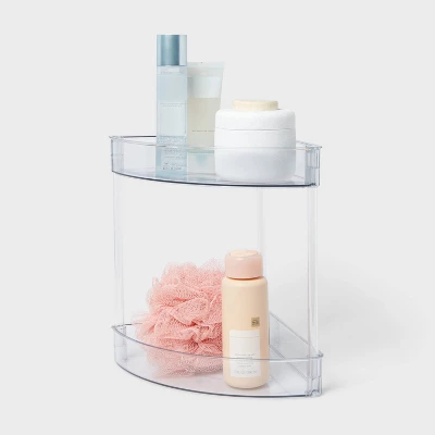 2 Tier Corner Shelf Clear - Brightroom™ 2 2 Tier Corner Shelf Clear - Brightroom™ - Image 2