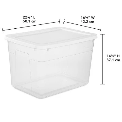 70qt Clear Storage Box With White Lid - Brightroom™ 1 70qt Clear Storage Box With White Lid - Brightroom™