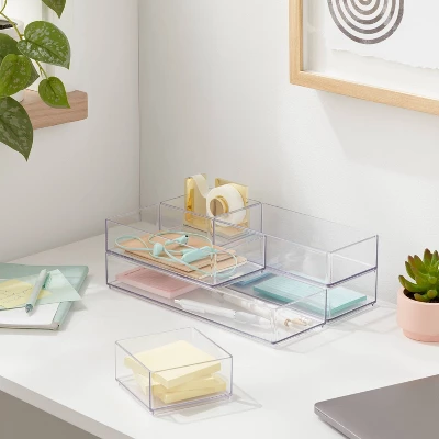 Acrylic Desk Drawer Organizer Clear - Brightroom™: Office & Stationery Holder, 20% Recycled Plastic, 12"x8"x4" 1 Acrylic Desk Drawer Organizer Clear - Brightroom™: Office & Stationery Holder, 20% Recycled Plastic, 12"x8"x4"