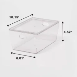 4L Stacking Clear Bin With Lid - Brightroom™: PET, Lidded, Stackable, Universal Storage, 10.15"x6.81"x4.52" -Brightroom Sales Store GUEST 97abf7a3 80b7 45fd b0af 06eed6edf00a