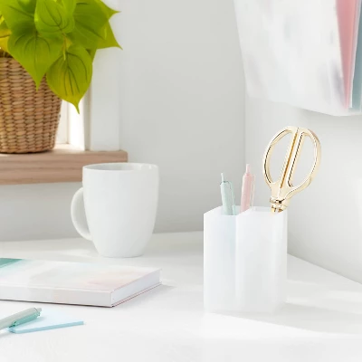 Plastic Pencil Holder Clear - Brightroom™: Desk Organizer & Pencil Cup For Office & Stationery Organization 1 Plastic Pencil Holder Clear - Brightroom™: Desk Organizer & Pencil Cup For Office & Stationery Organization
