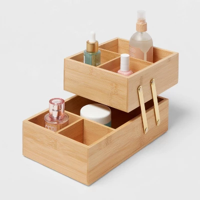 10" X 6" X 5" Hinged Bamboo Countertop Organizer - Brightroom™ 3 10" X 6" X 5" Hinged Bamboo Countertop Organizer - Brightroom™ - Image 3