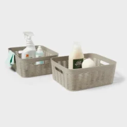 2pk Wave Medium Decorative Basket Gray - Brightroom™ -Brightroom Sales Store GUEST 9a90595b 9762 4a0a 8121 32425a4a5b90