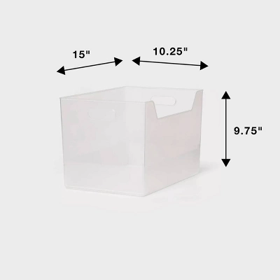 XL Multipurpose Storage Bin Clear - Brightroom™: Polypropylene Utility, 1499 Volume, 9.75" H, 15" W, 10.25" D 3 XL Multipurpose Storage Bin Clear - Brightroom™: Polypropylene Utility, 1499 Volume, 9.75" H, 15" W, 10.25" D - Image 3